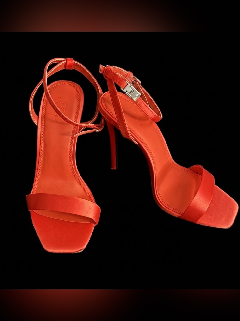 ASOS NWOT Orange Ankle Strap Satin 3” High Heels Stilettos Women’s US 7 wide